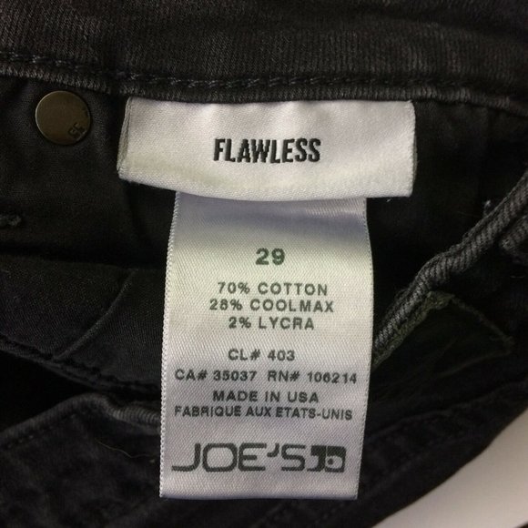 Joe's Jeans Womens Sz 29 Flawless Mid Rise Skinny Ankle Black Grey Denim 30x33.5 - Picture 8 of 9
